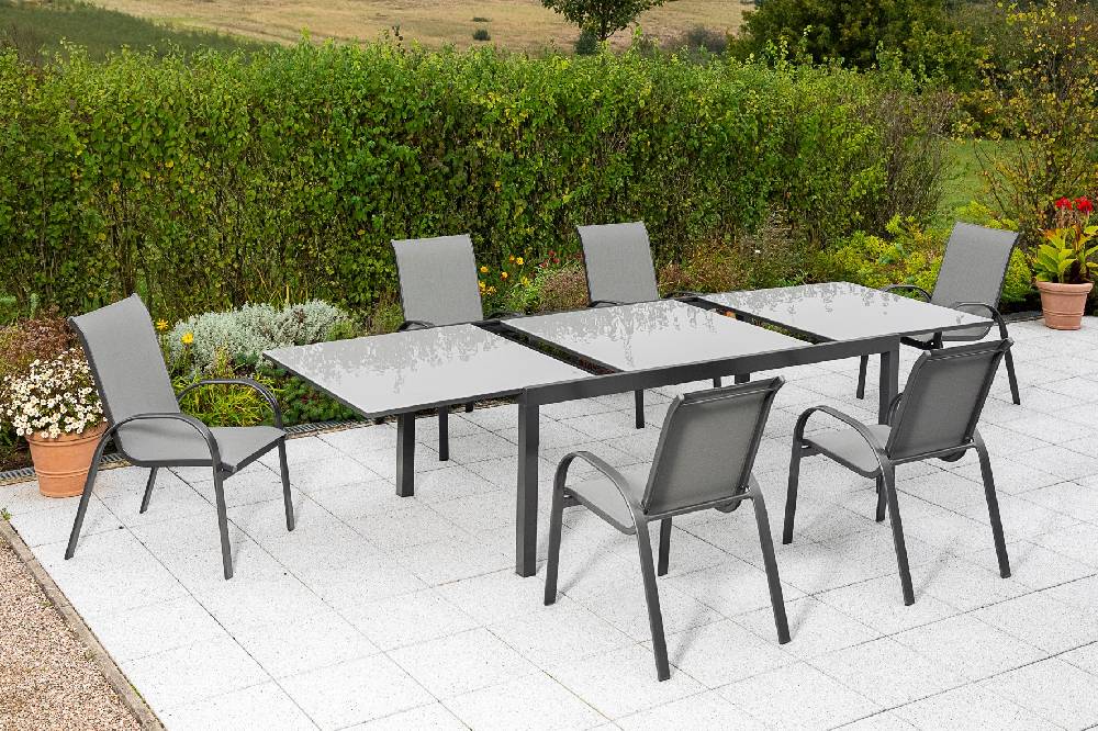 Merxx Amalfi Set 7tlg. Semi-Ausziehtisch 200/300 x 110 cm Blitzverkäufe