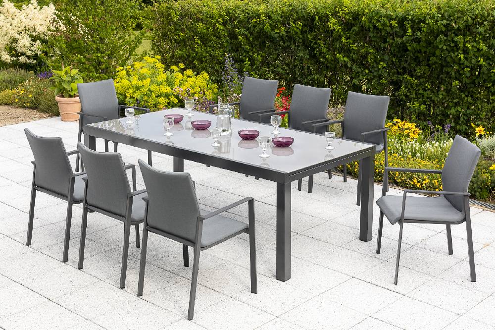 Merxx Bellino Set 9tlg. Semi-Ausziehtisch 220/340 x 110 cm Großer Ausverkauf