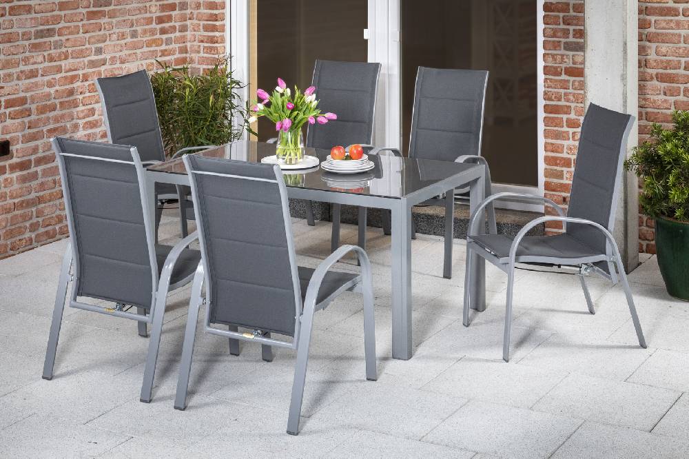 Merxx Amalfi Hochlehner Set 7tlg. Tisch 150 x 90 cm