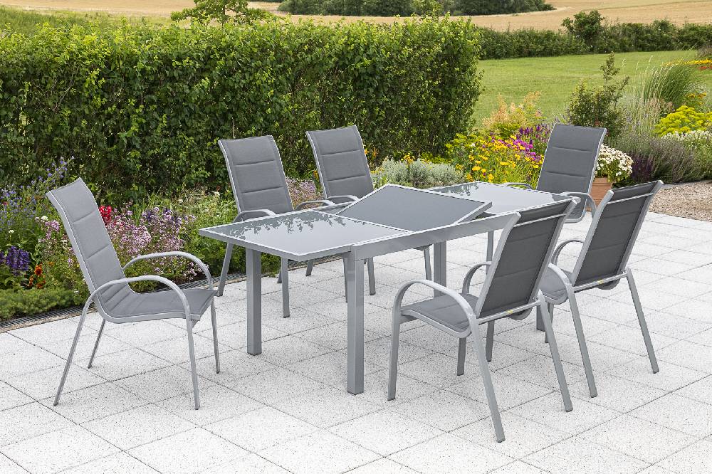 Merxx Amalfi Set 7tlg. Ausziehtisch 140/200 x 90 cm Valentinstagsangebot