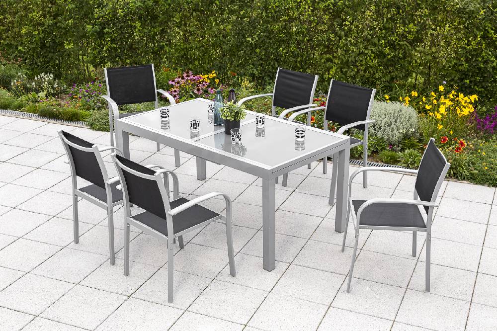 Merxx Ostia Set 7tlg. Ausziehtisch 160/220 x 90 cm Riesige Ersparnisse