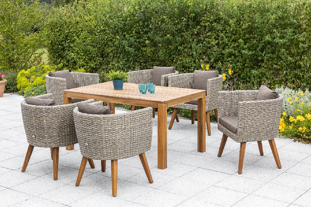 Merxx Imperia Set 7tlg. Ausziehtisch 150/200 x 90 cm Riesige Rabatte