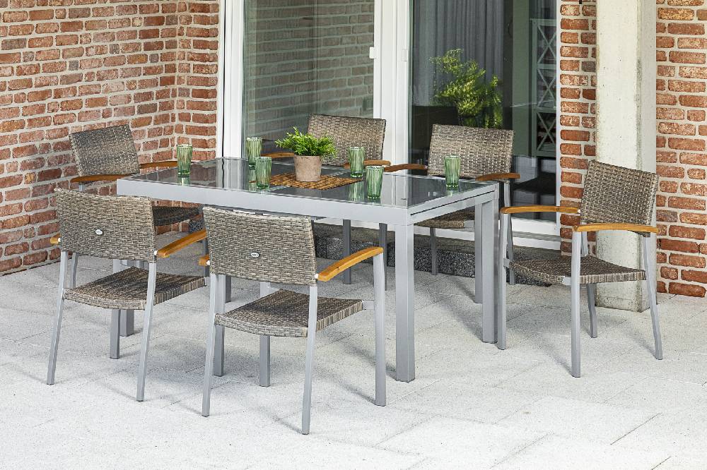 Merxx Silano Set 7tlg. Ausziehtisch 160/220 x 90 cm 2025