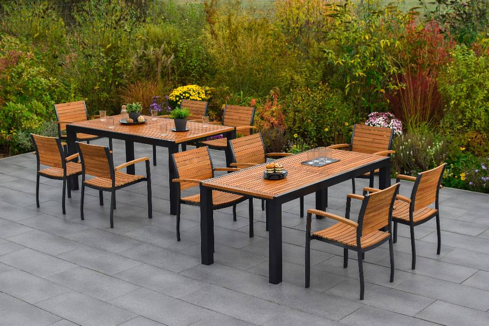 Merxx Santorin Set 11tlg. Flex-Ausziehtisch 180/300 x 100 cm Blitzverkäufe