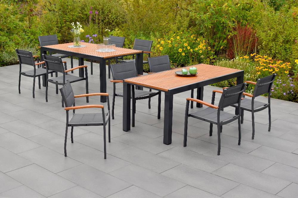 Merxx Paxos Set 11tlg. Flex-Ausziehtisch 180/300 x 100 cm Fabrik Onlineshop