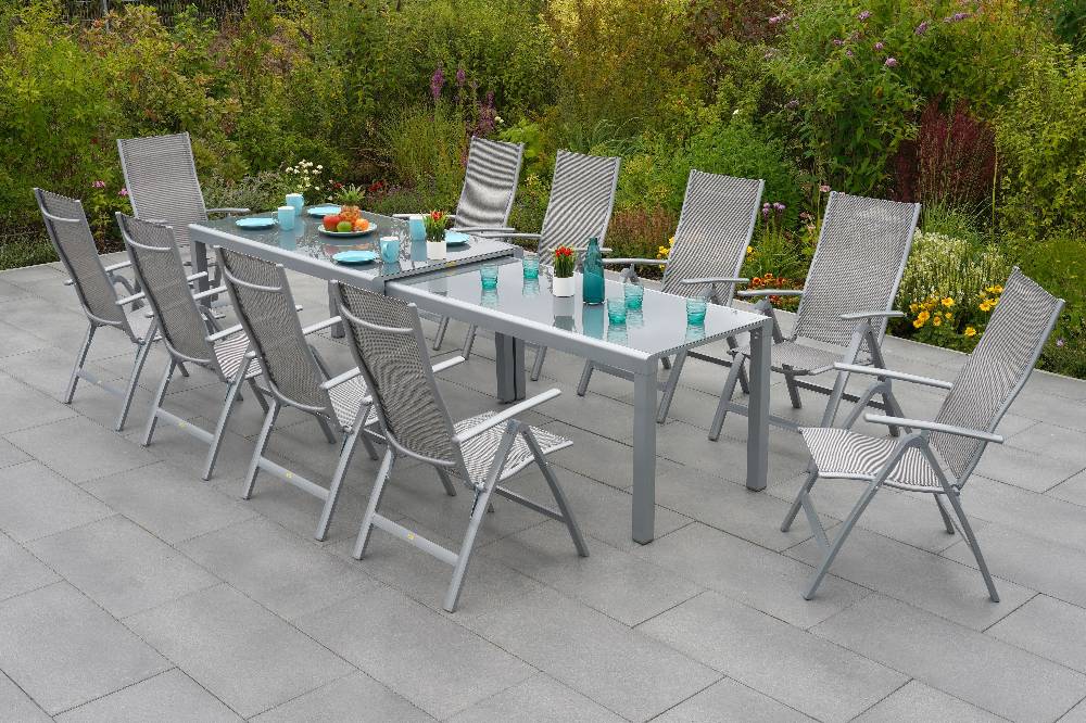 Merxx Taviano Set 11tlg. Flex-Ausziehtisch 160/320 x 90 cm Sonderangebot