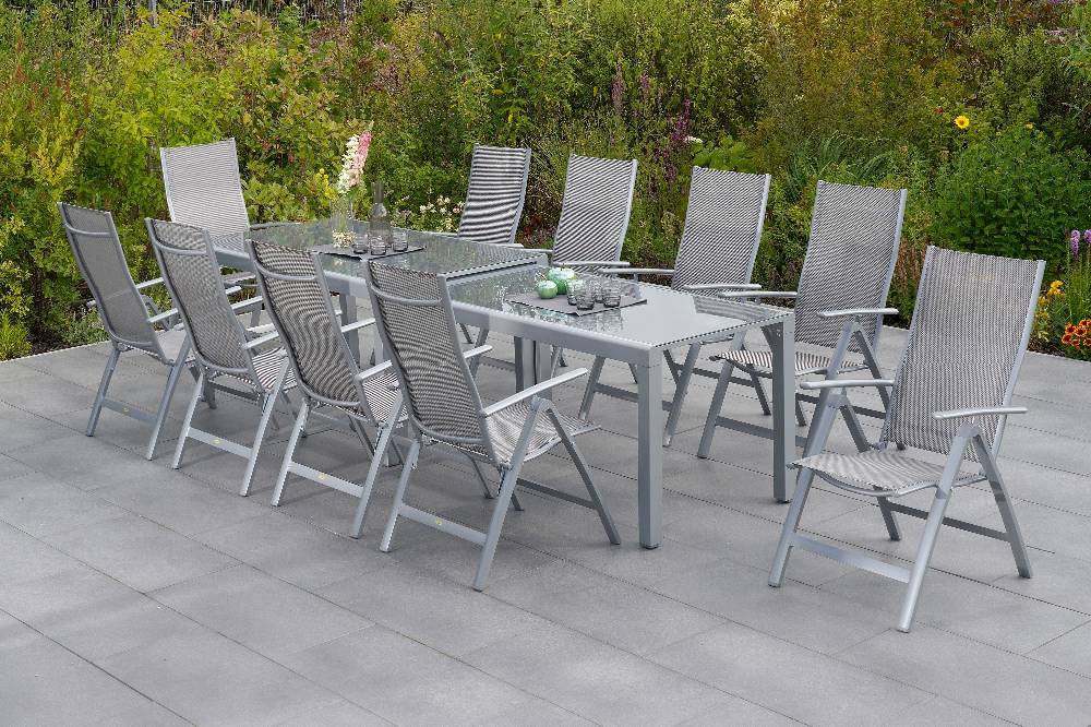 Merxx Carrara Set 11tlg. Flex-Ausziehtisch 160/320 x 78 cm