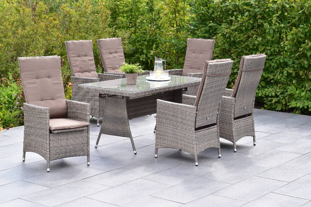 Merxx Valencia Set 13tlg. mit Tisch 150 x 80 cm - inkl. Kissen