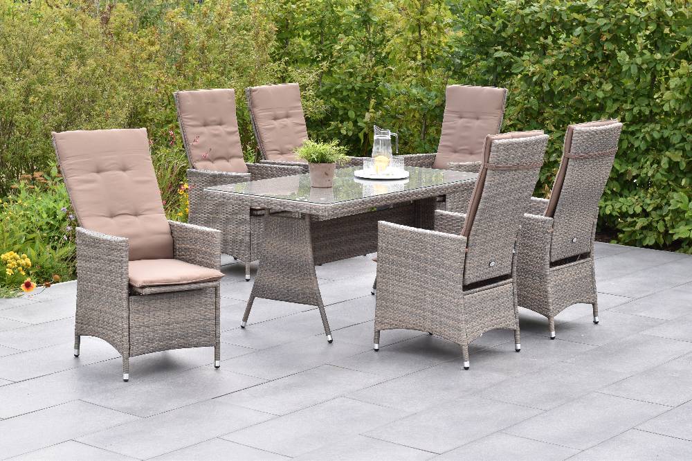 Merxx Valencia Set 13tlg. mit Tisch 150 x 80 cm - inkl. Kissen Super Sparpreis