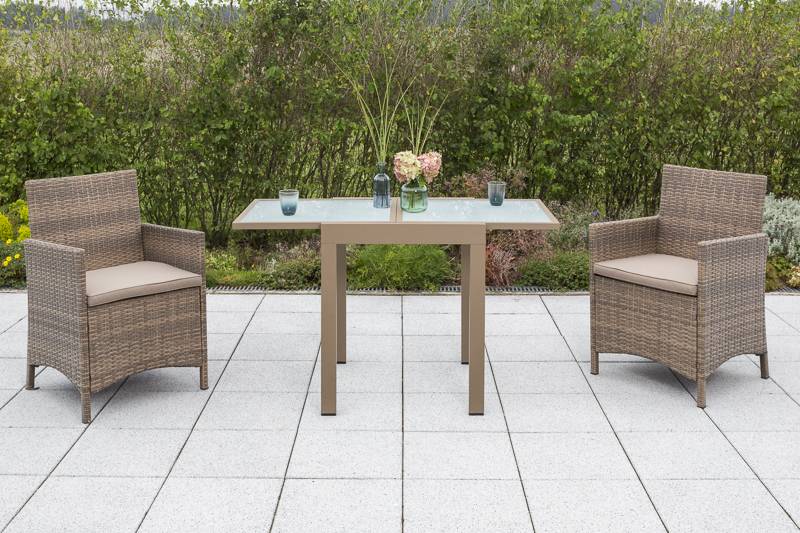 Merxx Treviso Set 3tlg. Ausziehtisch 65/130 x 65 cm Fabrikpreis