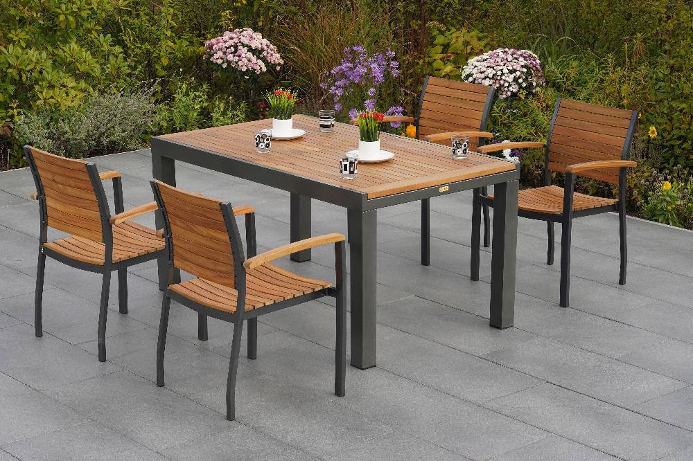 Merxx Santorin Set 5tlg. Ausziehtisch 150/200 x 90 cm Osterangebot