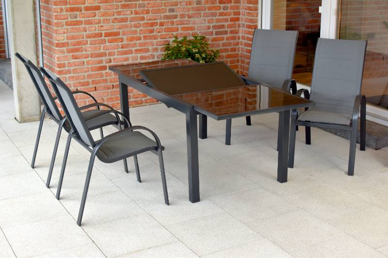 Merxx Amalfi Set 5tlg. Ausziehtisch 140/200 x 90 cm Heißer Verkauf
