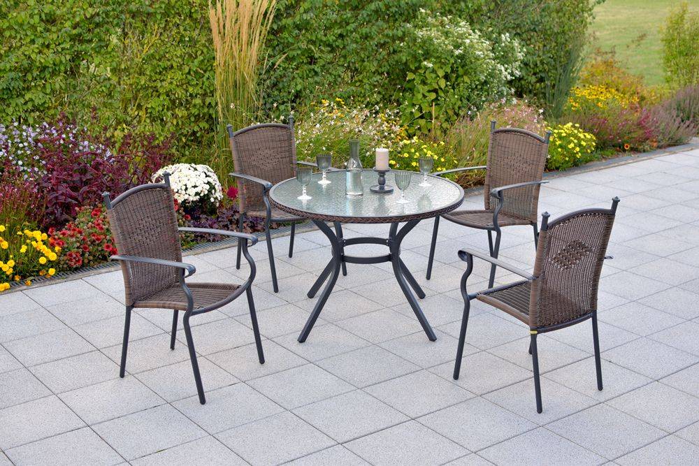 Merxx Roma Set 5tlg. Tisch rund ø 100 cm Saisonale Angebote