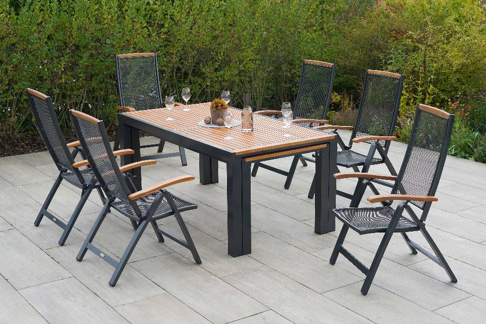 Merxx Tilos Set 7tlg. Flex-Ausziehtisch 180/300 x 100 cm VIP-Rabatte