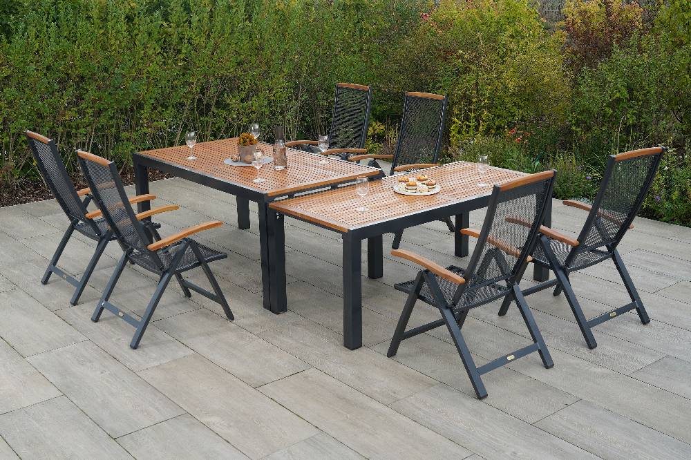 Merxx Tilos Set 7tlg. Flex-Ausziehtisch 180/300 x 100 cm VIP-Rabatte