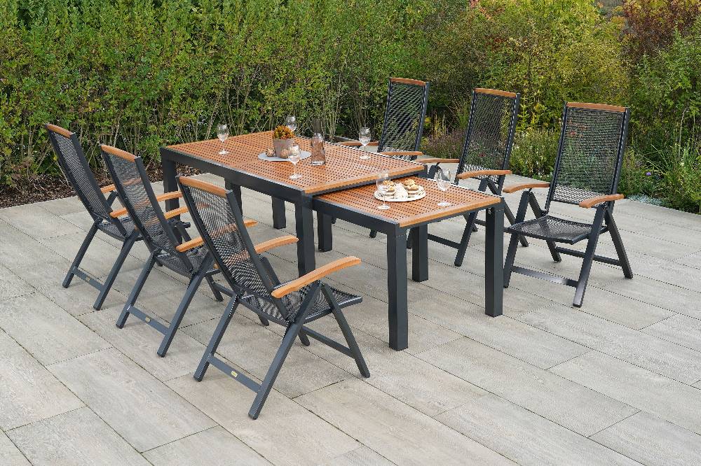 Merxx Tilos Set 7tlg. Flex-Ausziehtisch 180/300 x 100 cm VIP-Rabatte
