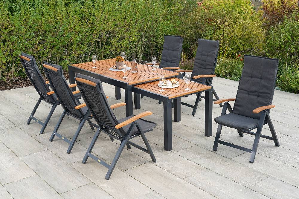 Merxx Tilos Set 13tlg. Flex-Ausziehtisch 180/300 x 100 cm Super Sparpreis