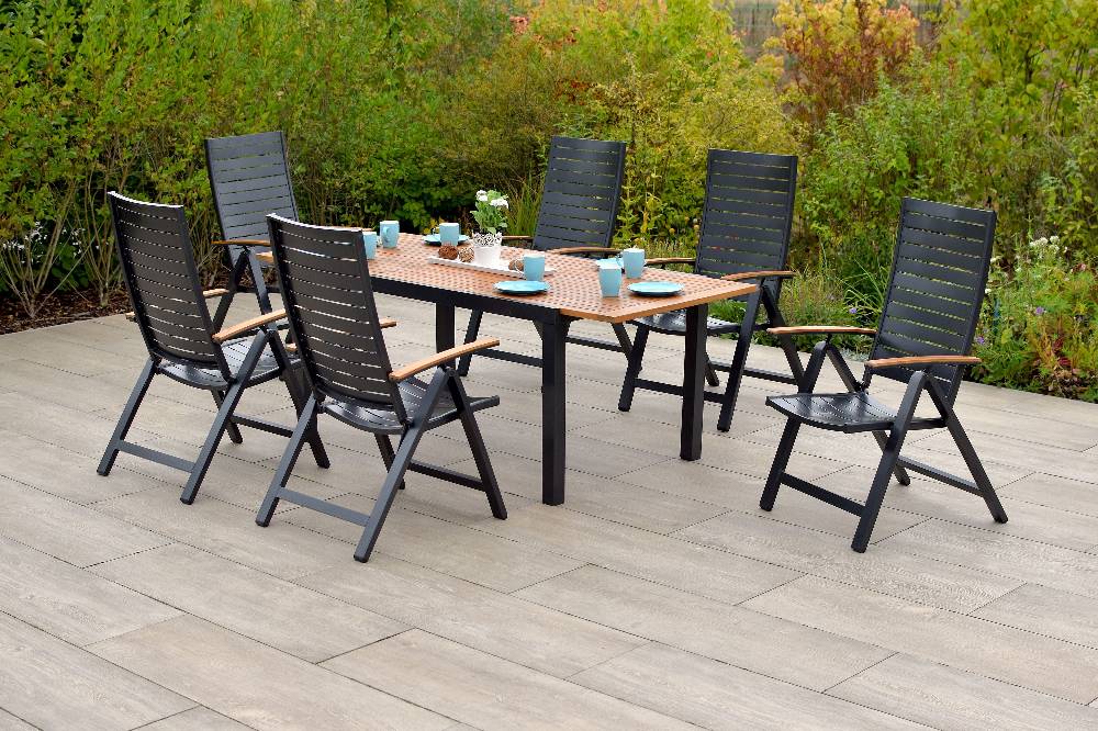 Merxx Astros Set 7tlg. Ausziehtisch 150/200 x 90 cm Kostenlose Rückgabe