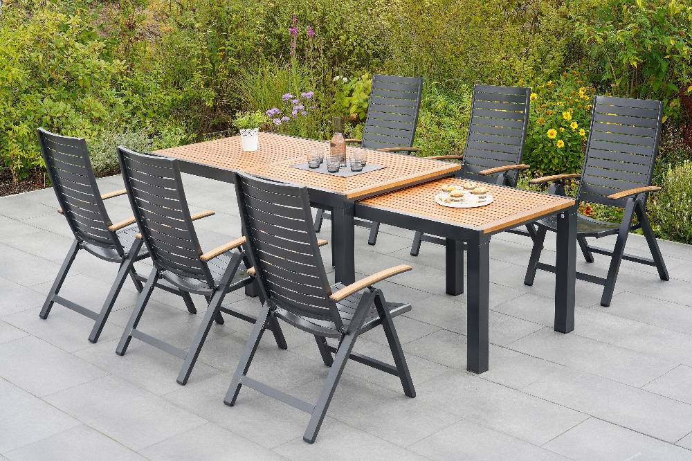 Merxx Astros Set 7tlg. Flex-Ausziehtisch 180/300 x 100 cm Begrenzte Freigabe