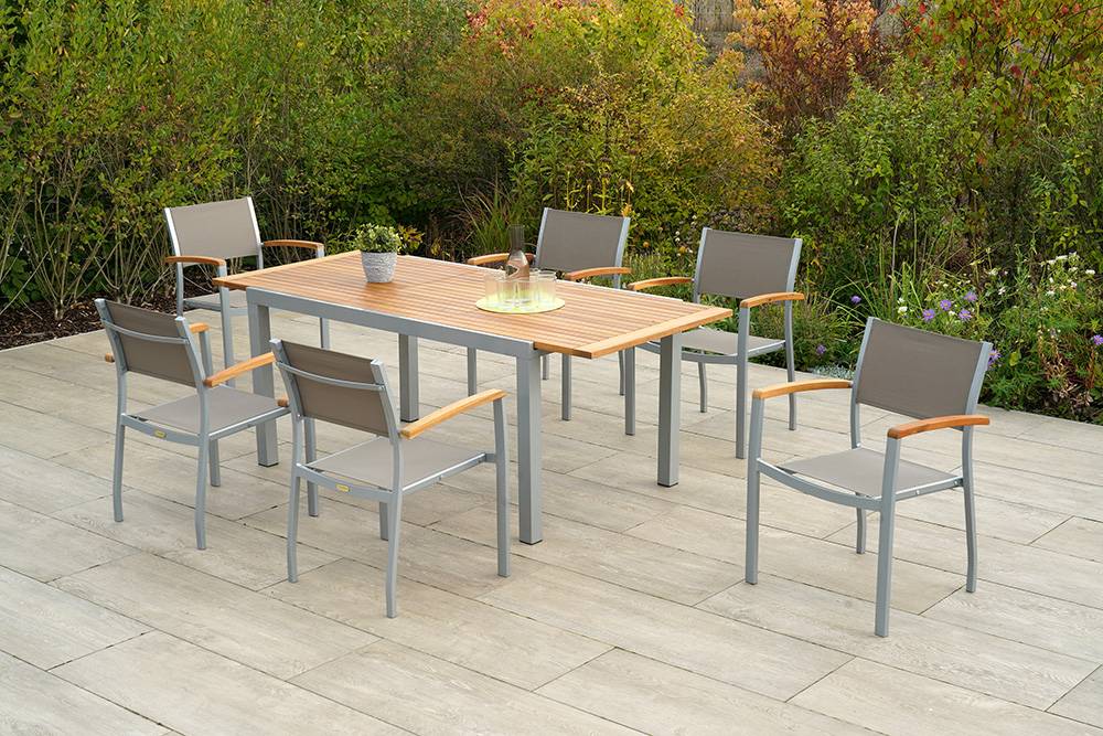 Merxx Naxos Set 7tlg. Ausziehtisch 150/200 x 90 cm Letzter Tag