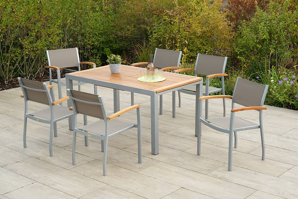 Merxx Naxos Set 7tlg. Ausziehtisch 150/200 x 90 cm Letzter Tag