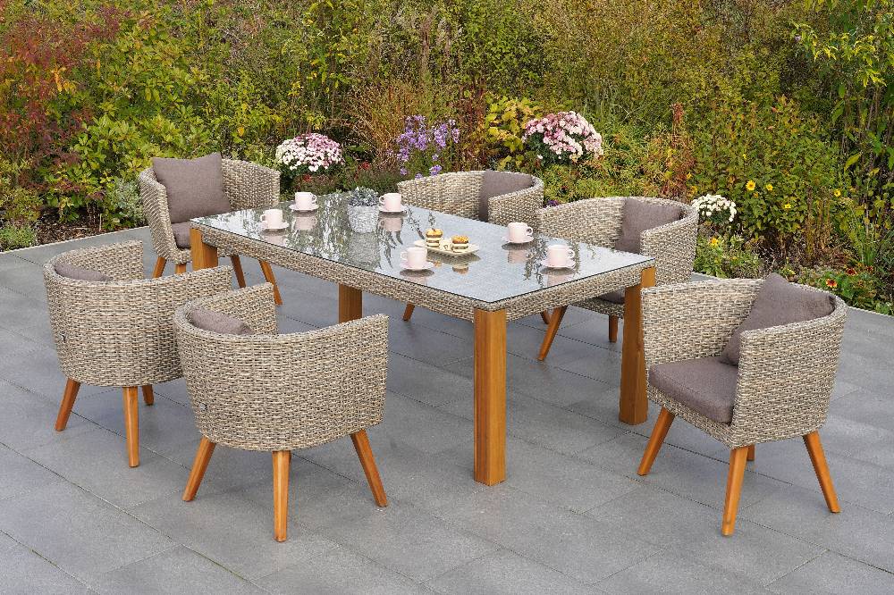 Merxx Imperia Set 7tlg. Tisch 200 x 100 cm 50% Rabatt mit kostenlosem Versand