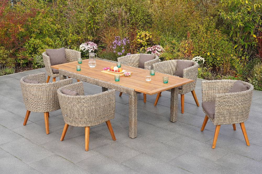 Merxx Imperia Set 7tlg. Ausziehtisch 180/240 x 100 cm Kostenloser Versand international