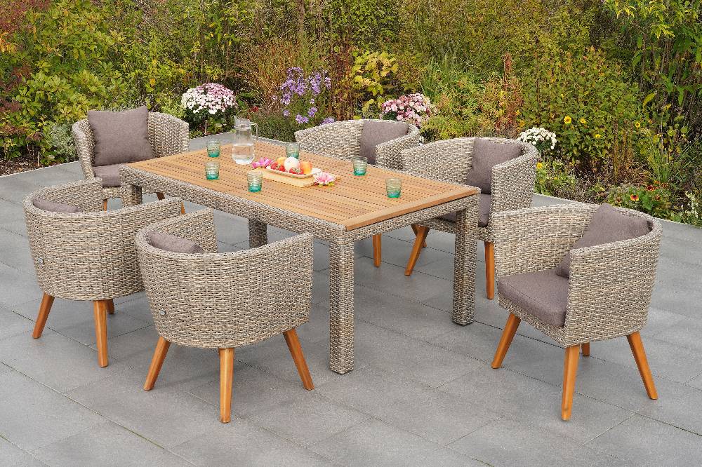 Merxx Imperia Set 7tlg. Ausziehtisch 180/240 x 100 cm Kostenloser Versand international