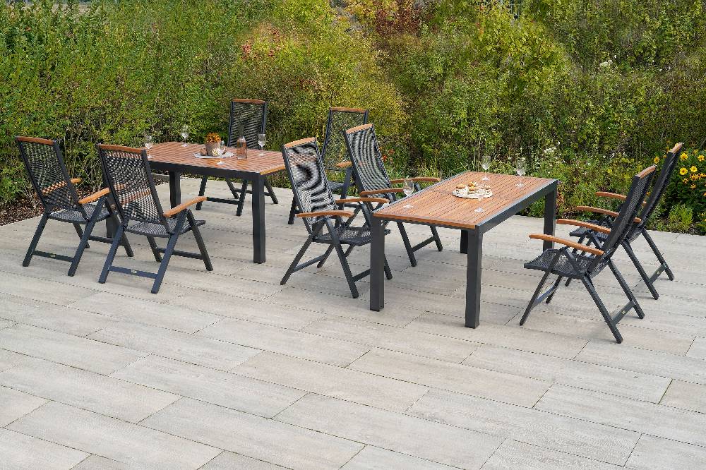 Merxx Tilos Set 9tlg. Flex-Ausziehtisch 180/300 x 100 cm
