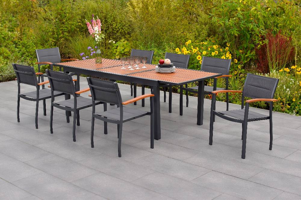 Merxx Paxos Set 9tlg. Ausziehtisch 180/240 x 100 cm