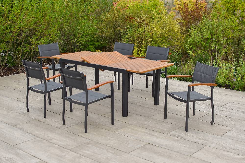 Merxx Paxos Set 7tlg. Ausziehtisch 150/200 x 90 cm Fabrikverkauf
