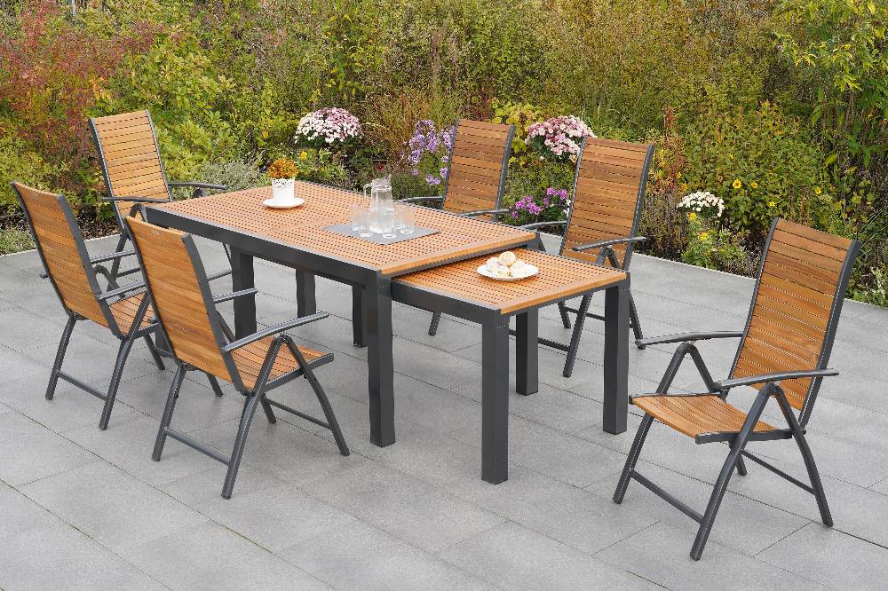 Merxx Santorin Set 7tlg. Flex-Ausziehtisch 180/300 x 100 cm Kostenloser Versand