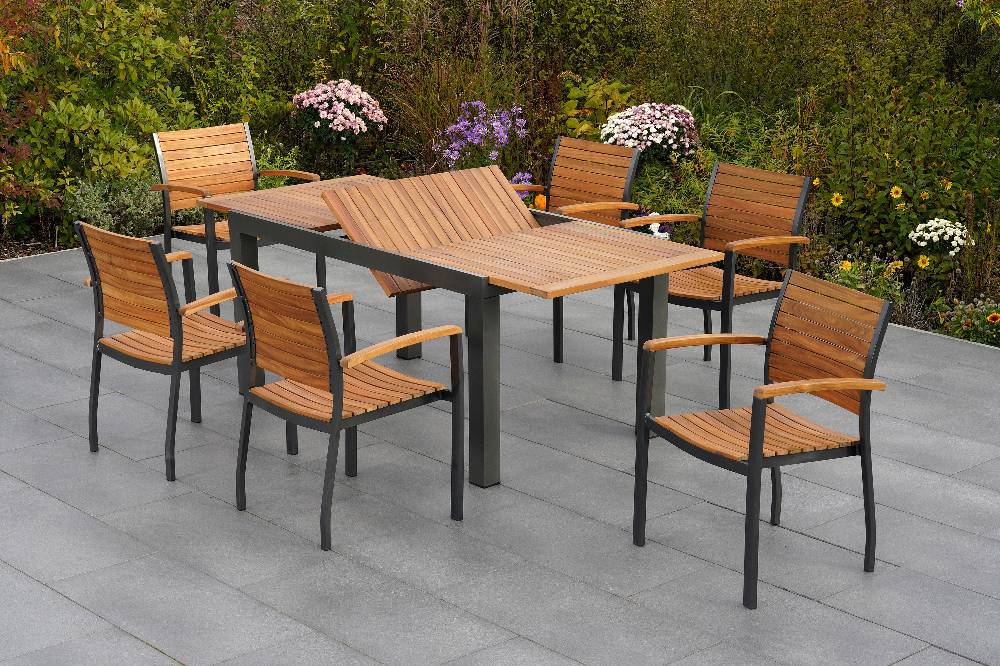 Merxx Santorin Set 7tlg. Ausziehtisch 150/200 x 90 cm Fabrikpreis