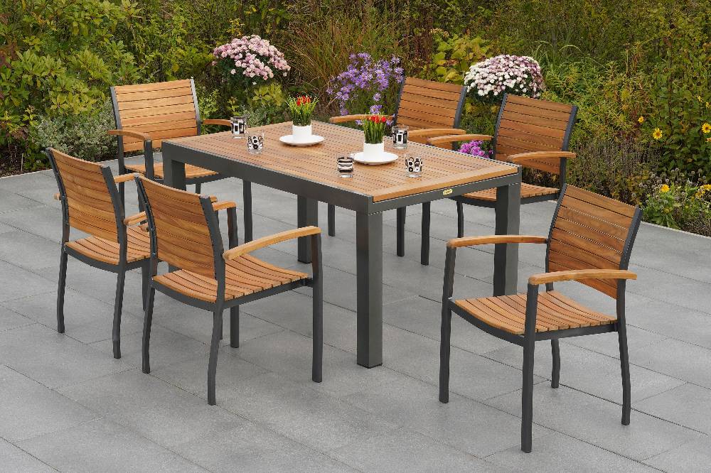 Merxx Santorin Set 7tlg. Ausziehtisch 150/200 x 90 cm Fabrikpreis