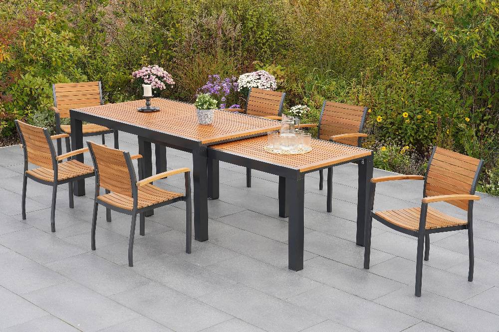 Merxx Santorin Set 7tlg. Flex-Ausziehtisch 180/300 x 100 cm Sonderangebot