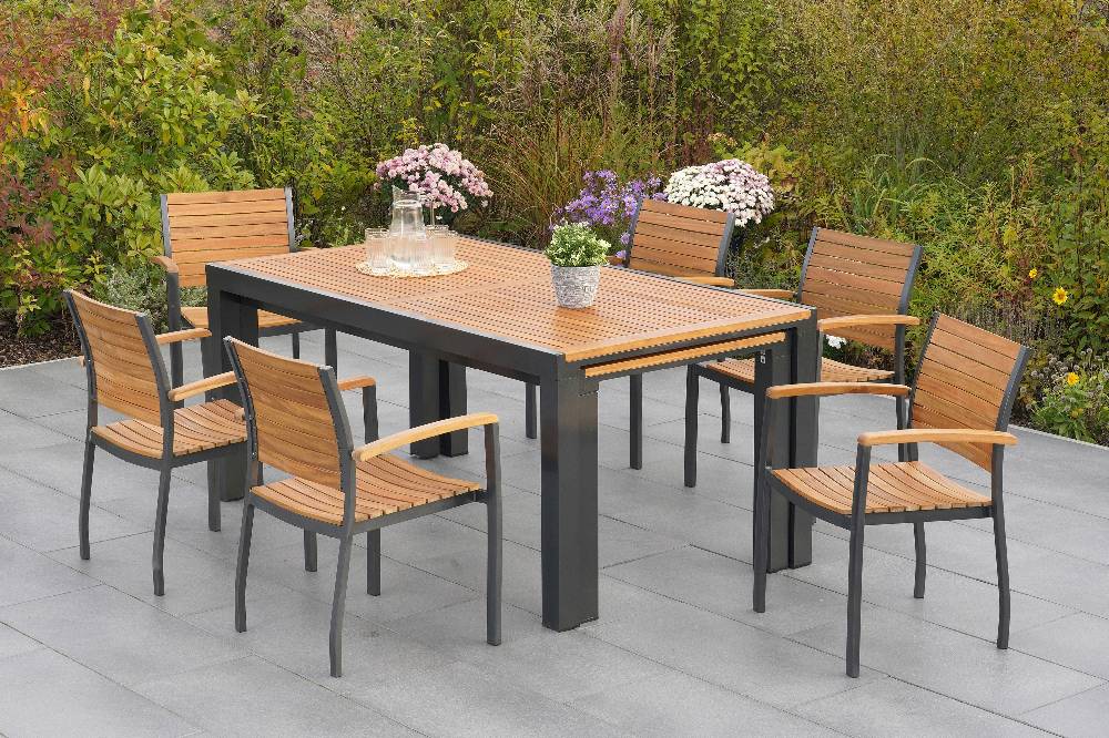 Merxx Santorin Set 7tlg. Flex-Ausziehtisch 180/300 x 100 cm Sonderangebot