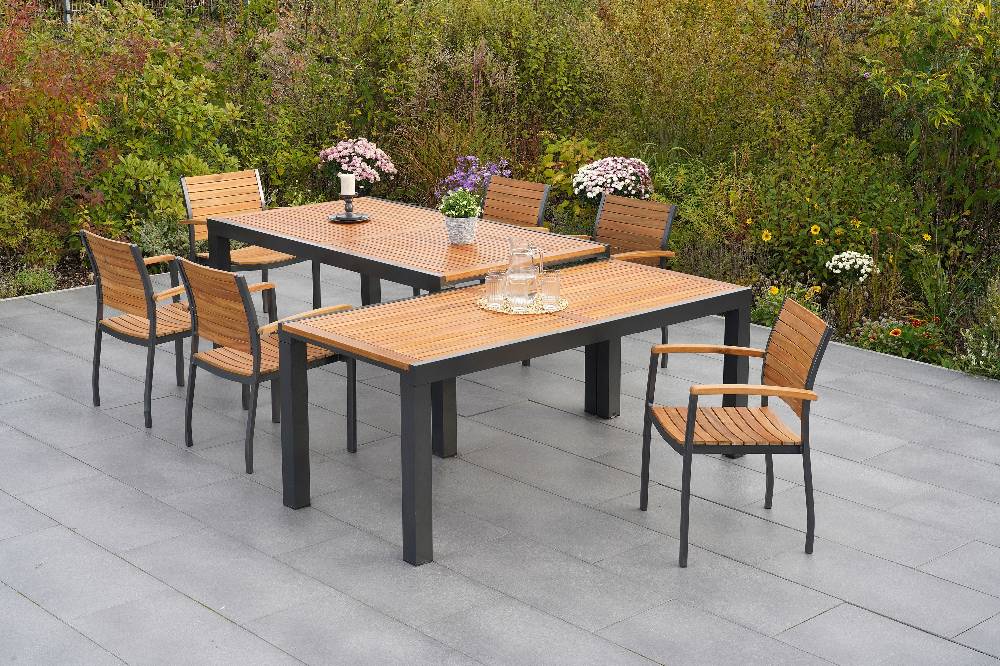 Merxx Santorin Set 7tlg. Flex-Ausziehtisch 180/300 x 100 cm Sonderangebot