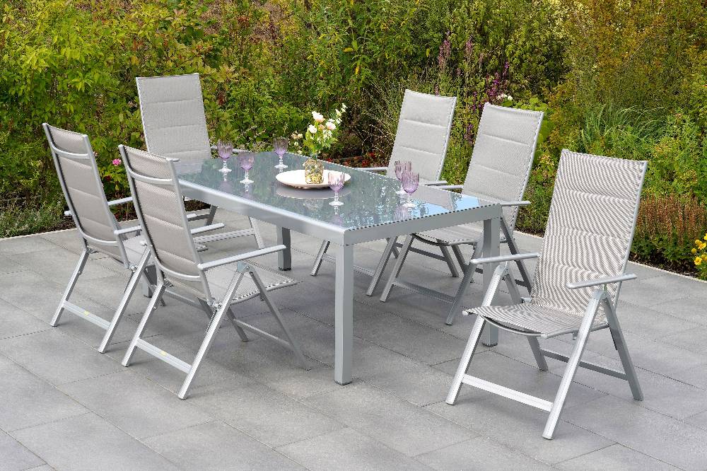 Merxx Taviano Set 7tlg. Tisch 190 x 100 cm Halbrundprofil Großer Ausverkauf