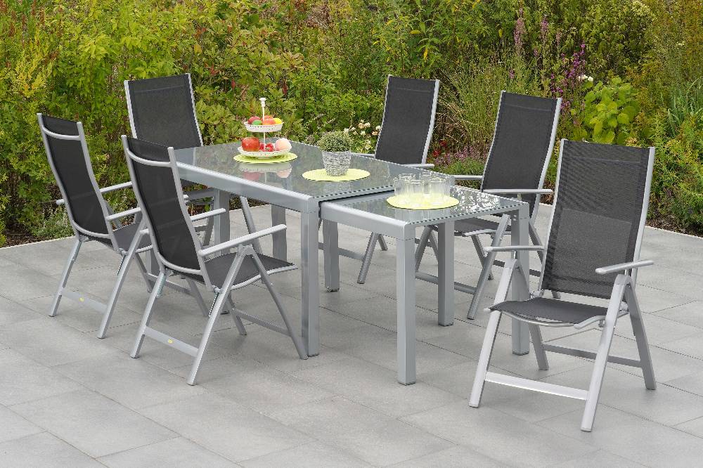 Merxx Carrara Set 7tlg. Tisch 190 x 100 cm Halbrundprofil Vatertagsangebot