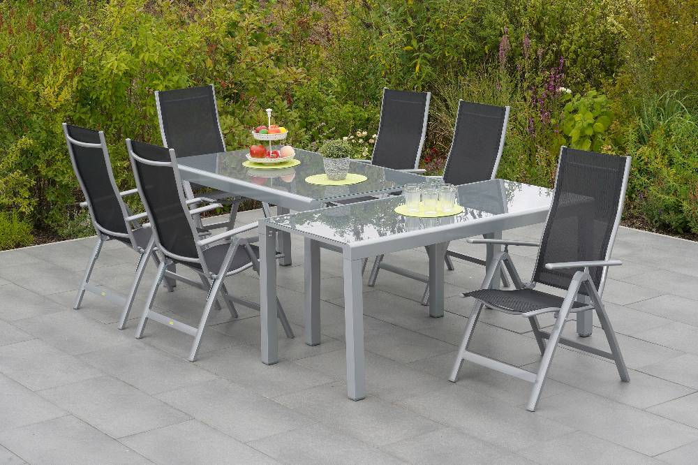 Merxx Carrara Set 7tlg. Tisch 190 x 100 cm Halbrundprofil Vatertagsangebot