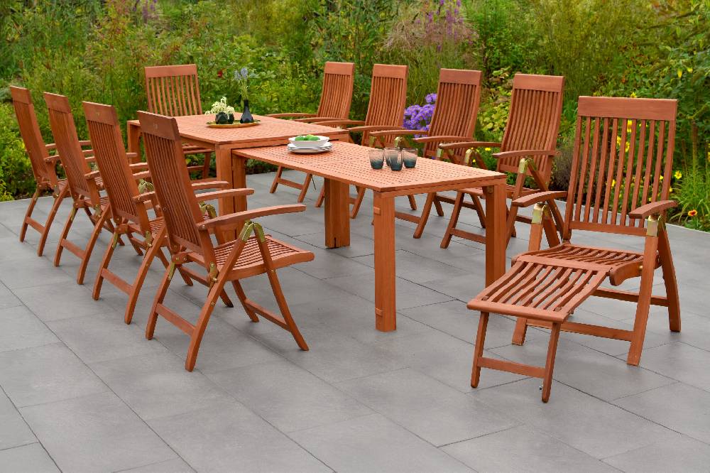 Merxx Comodoro Set 11tlg. Flex-Ausziehtisch 185/370 x 90 cm Kauf eins, bekomm eins gratis
