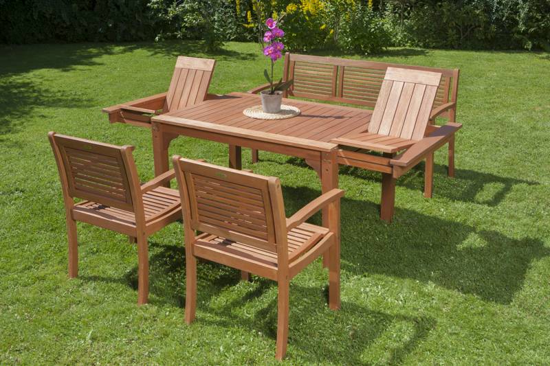 Merxx Cordoba Set 4tlg. Doppelausziehtisch 150/220 x 90 cm Sonderangebot