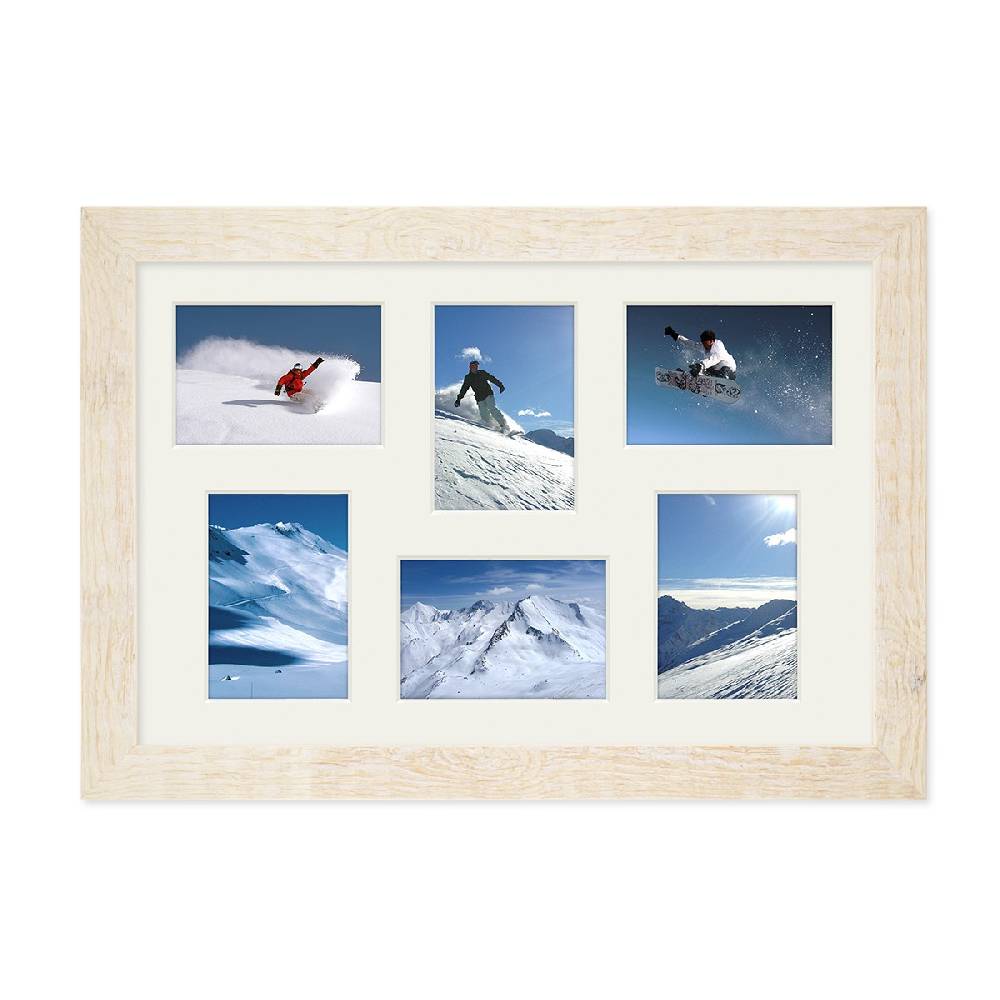 Photolini Collagerahmen 30x45 cm Strandhaus-Stil Weiß für 6 Bilder Bis zu 50% Rabatt