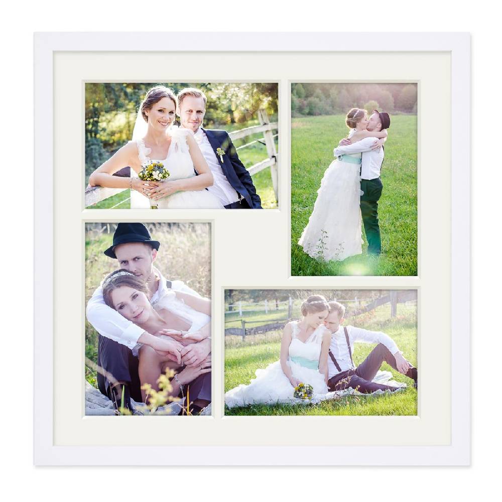 Photolini Collagerahmen 30x30 cm Modern Weiß für 4 Bilder Acrylglas Bis zu 60% Rabatt