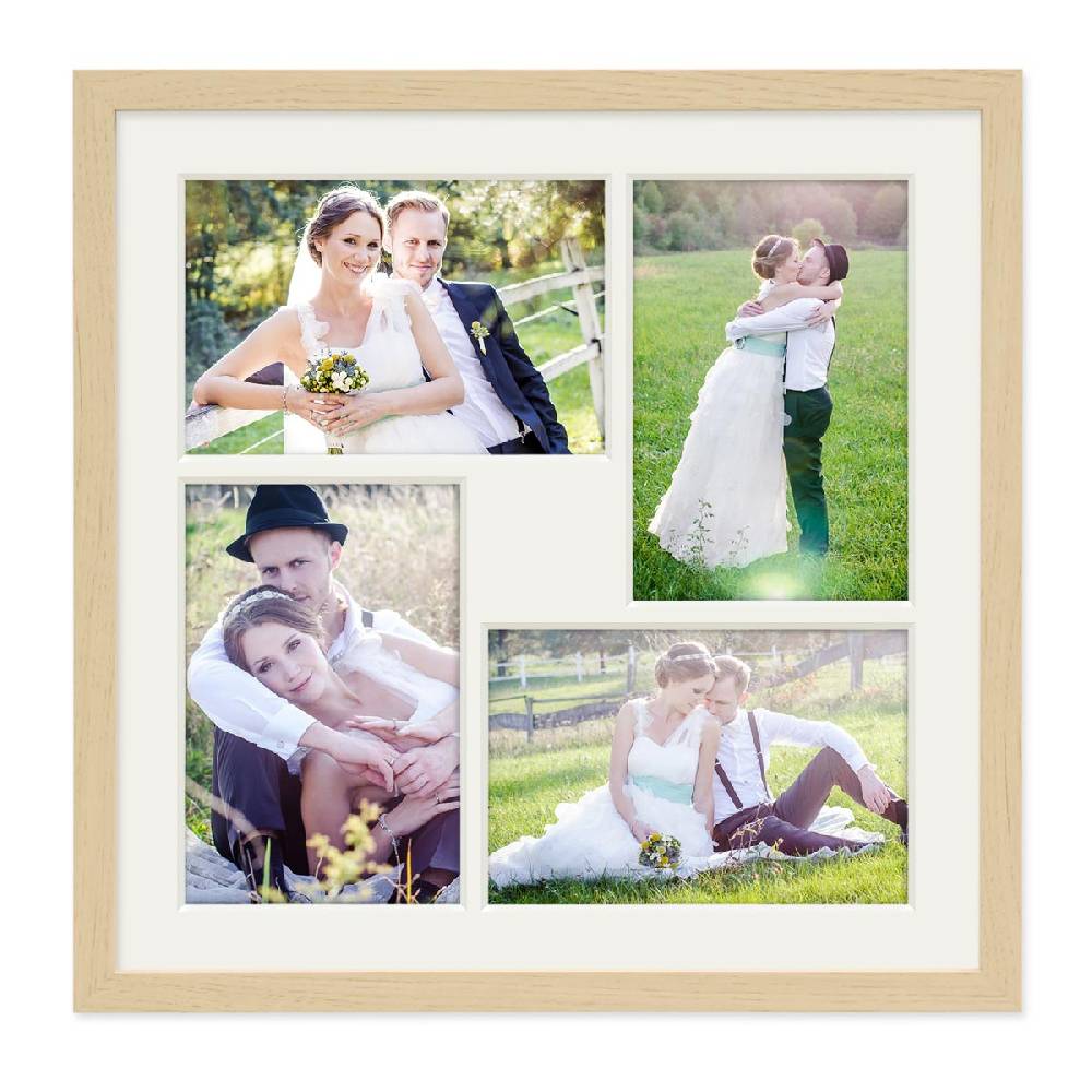 Photolini Collagerahmen 30x30 cm Modern Natur für 4 Bilder Acrylglas Sonderangebot der Fabrik