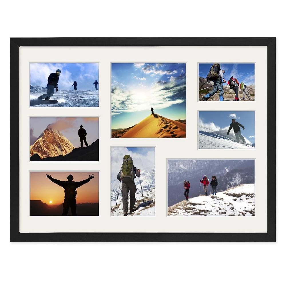 Photolini Collagerahmen 30x40 cm Modern Schwarz für 8 Bilder Acrylglas Discount Store für neue Produkte