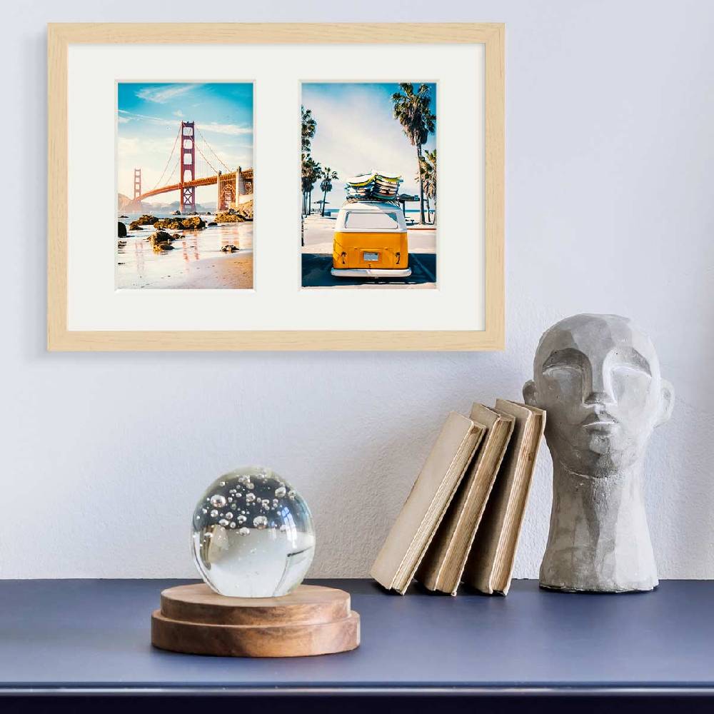 Photolini Collagerahmen 21x30 cm Modern Natur für 2 Bilder Acrylglas Super Rabatt