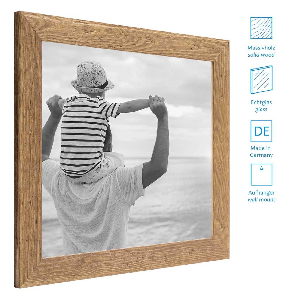 Photolini Collagerahmen 30x30 cm Strandhaus-Stil Eiche-Optik für 4 Bilder Black Friday Preise