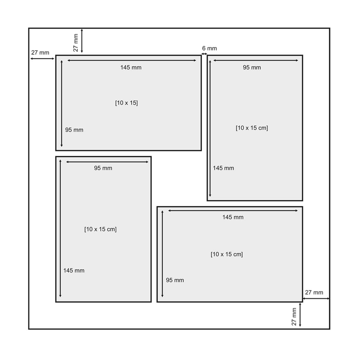 Photolini Collagerahmen 30x30 cm Strandhaus-Stil Eiche-Optik für 4 Bilder Black Friday Preise