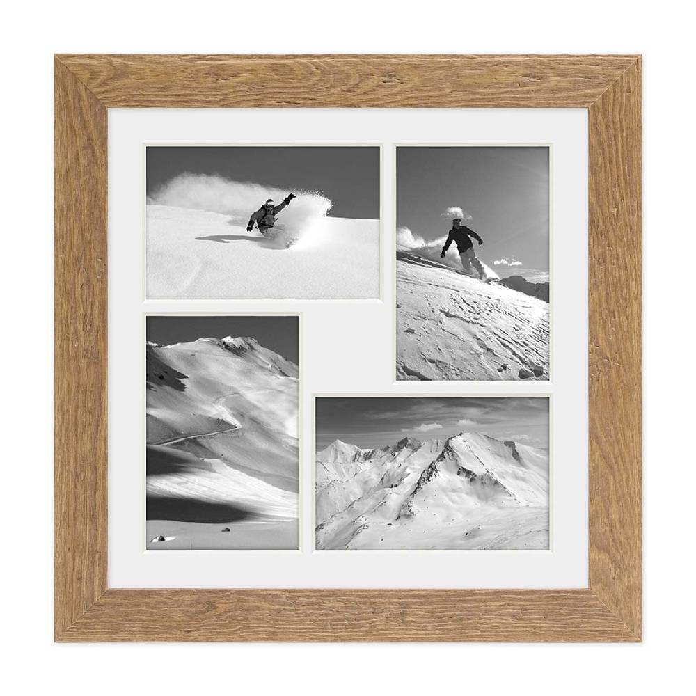 Photolini Collagerahmen 30x30 cm Strandhaus-Stil Eiche-Optik für 4 Bilder Black Friday Preise